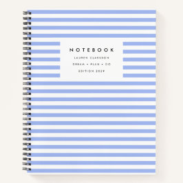 Powder Blue Modern Strip Notebook Notizbuch