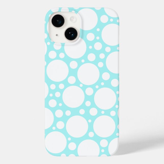 Powder Blue Polka Dot Case-Mate iPhone 14 Hülle (Rückseite)