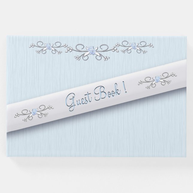 Powder Blue Simplicity Gästebuch (Vorderseite)