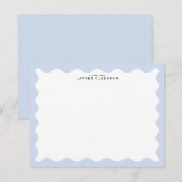 Powder Blue Wavy Frame Note Card Einladung