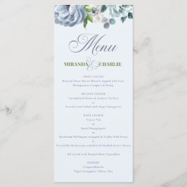Powder Blue Wedding Simple Menu Menükarte