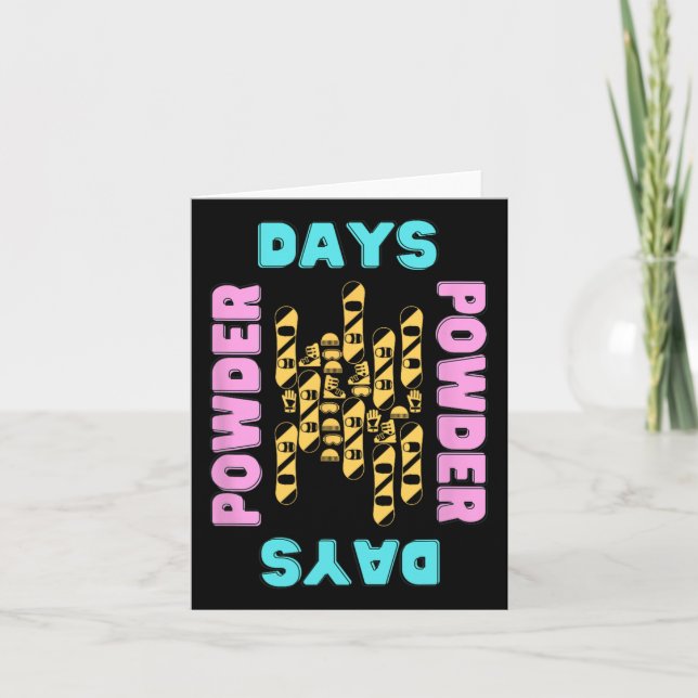 Powder Days Snowboarden Park Skilift Außenbereich Karte (Vorderseite)