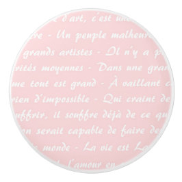 Powder Pink-Französisch-Script Keramikknauf