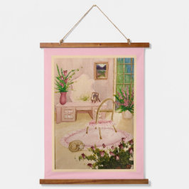 Powder Room Wandteppich Mit Holzrahmen