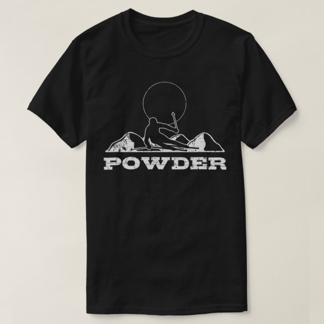 Powder Ski Ski Funny Telemark Tele T-Shirt (Design vorne)