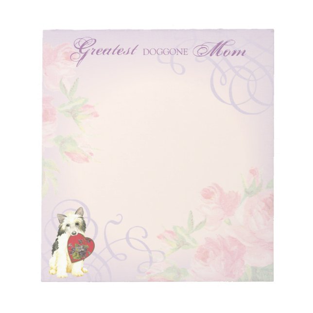 Powderpuff Heart Mama Notizblock (Vorderseite)