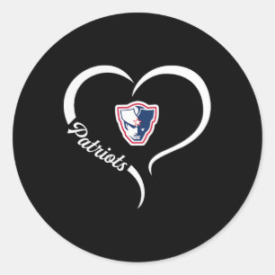 Powdersville Patriots Logo Halbherz Slogan Hs Runder Aufkleber