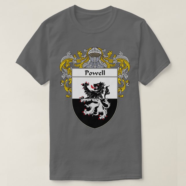 Powell Coat of Arms Powell Familienwappen T-Shirt (Design vorne)