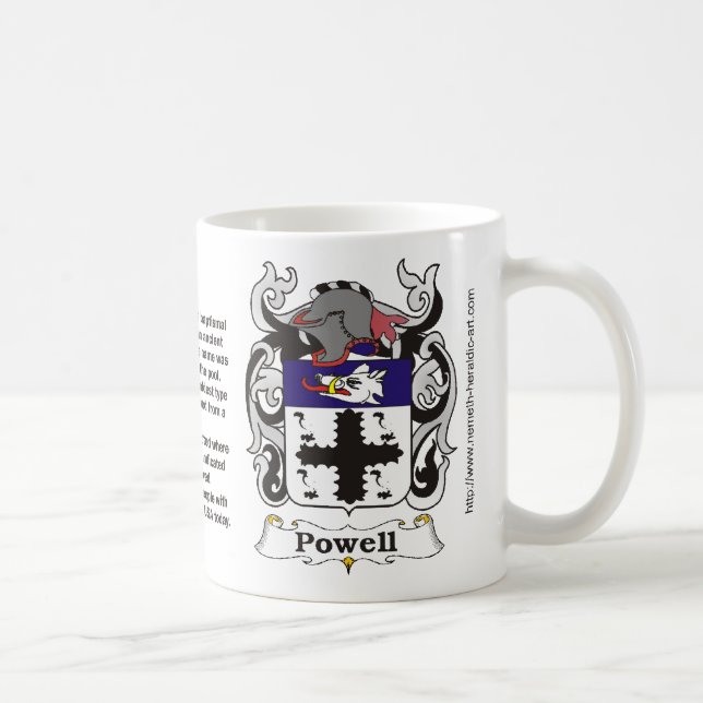 Powell-Familienwappen auf einer Tasse (Rechts)