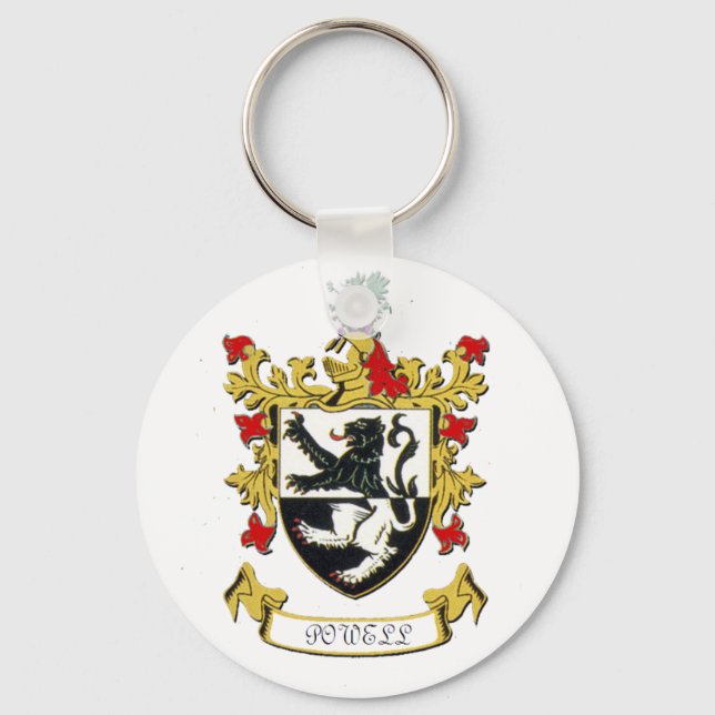 Powell-Familienwappen Schlüsselanhänger (Vorderseite)