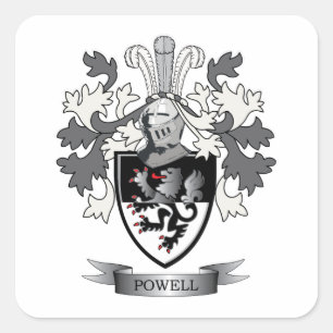 Powell-Familienwappen-Wappen Quadratischer Aufkleber