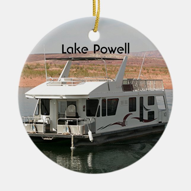 Powell-See: Houseboat, Arizona, USA 5 Keramik Ornament (Vorne)