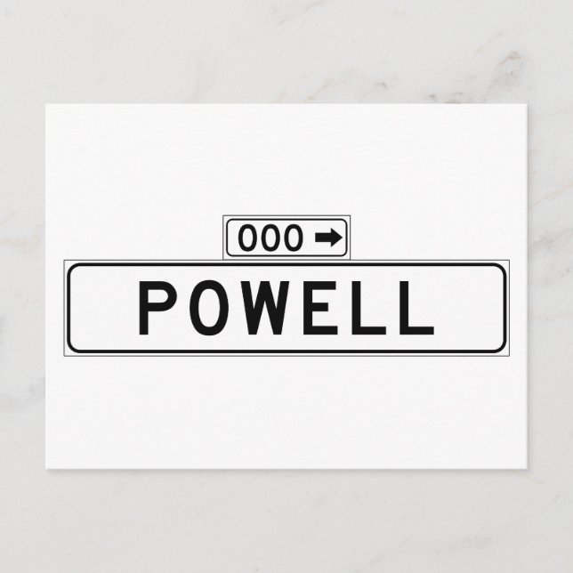 Powell St., San Francisco Street Sign Postkarte (Vorderseite)