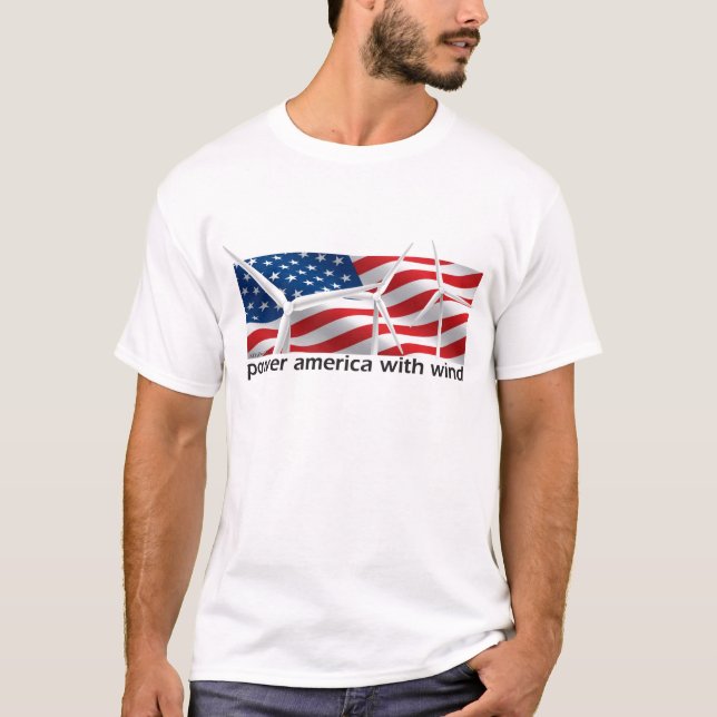 Power Amerika mit Wind T-Shirt (Vorderseite)