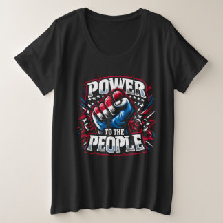 Power an die Volksfaust Zeichnend Große Größe T-Shirt