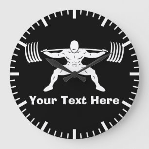 "POWER ANHEBENDES" Power-untersetztes Logo - Große Wanduhr
