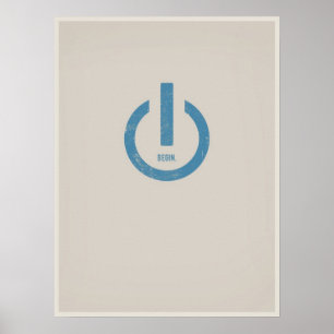 Power auf minimalistic Plakat