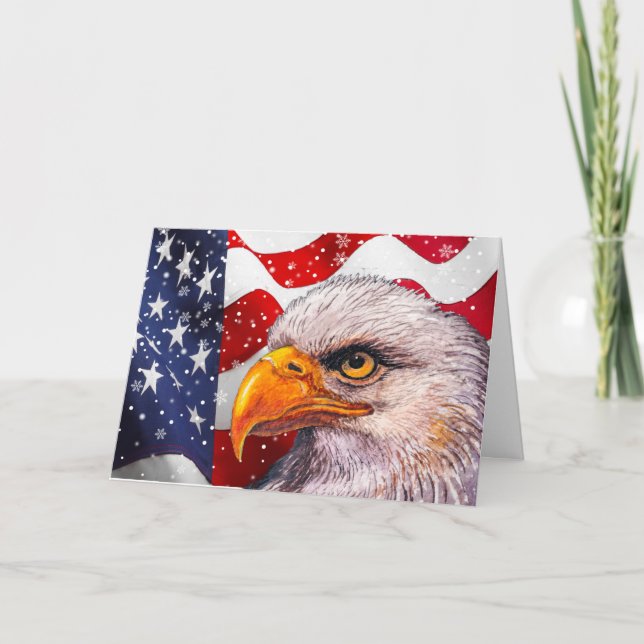 Power Bald Eagle Holiday Card Karte (Vorderseite)