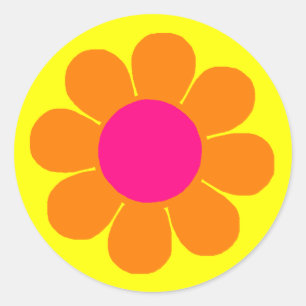 Power Blume Runder Aufkleber
