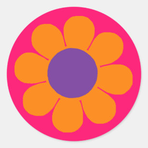 Power Blume Runder Aufkleber