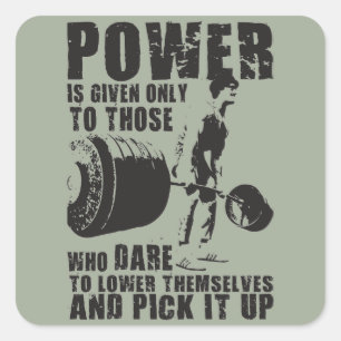 POWER - BODYBUILDING MOTIVIEREND QUADRATISCHER AUFKLEBER