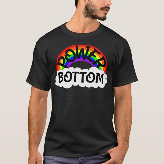 Power Bottom Gay Pride Rainbow LGBT Festival - Sta T-Shirt (Vorderseite)
