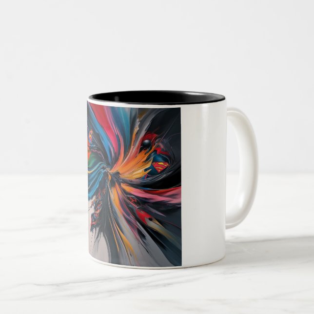"Power Brew: Superhuman Edition" Zweifarbige Tasse (VorderseiteRechts)