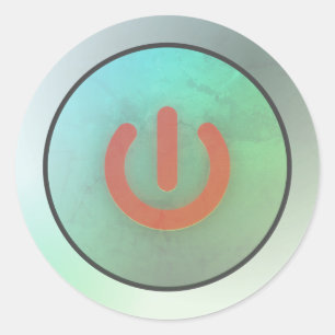 Power Button Klassischer Rundaufkleber Runder Aufkleber