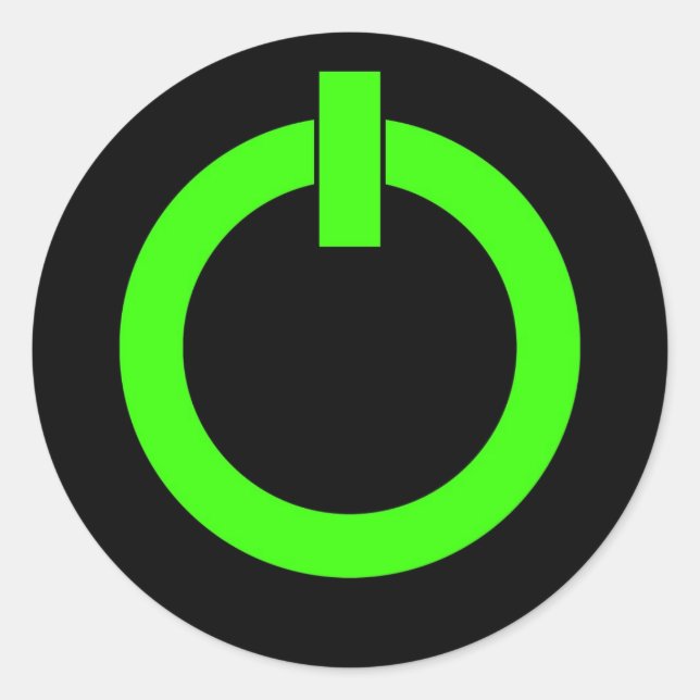 Power Button Round Stickers (Vorderseite)