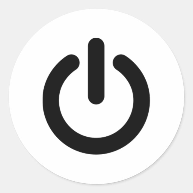 Power Button Symbol Runder Aufkleber (Vorderseite)