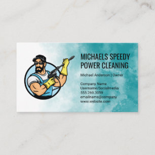 Power Cleaning Logo Hochdruckreinigung Visitenkarte