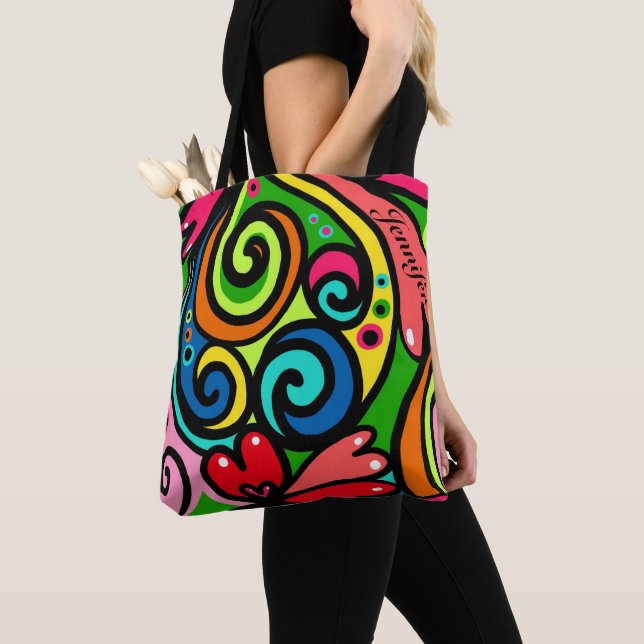 Power Colors Abstrakt Pattern Super Fun Tasche (Von Nahem)