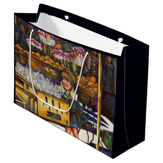 Power des Empathie Große Geschenktüte (Vorderseite Schrägansicht)