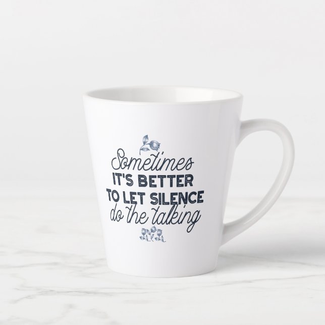 Power des Schweigens - inspirierendes Zitat Milchtasse (Rechts)