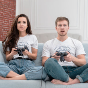 Power Duo T-Shirt Élégant Gris pour Jeu Vidéo