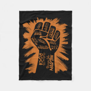 Power Fist Hand Inspirierende schwarze Führer Schw Fleecedecke