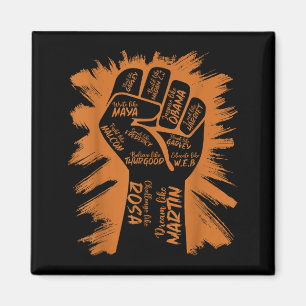 Power Fist Hand Inspirierende schwarze Führer Schw Magnet
