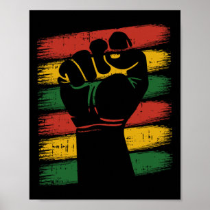Power Fist Juneteenth Cool Melanin Pride African Poster
