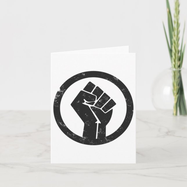 Power für einfache Black Life-Materialproteste Karte (Vorderseite)