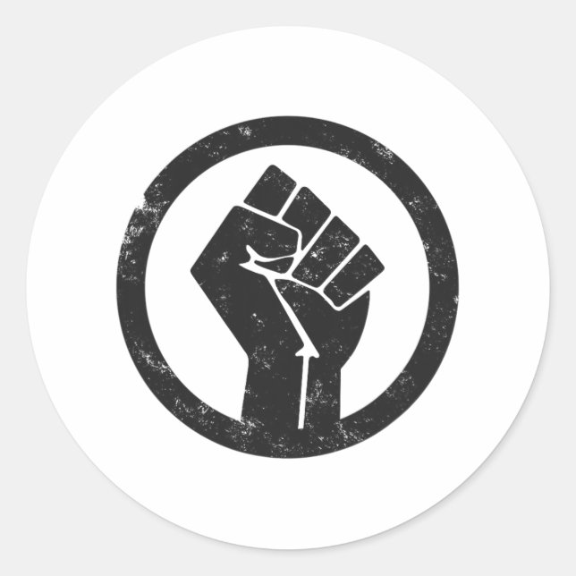 Power für einfache Black Life-Materialproteste Runder Aufkleber (Vorderseite)