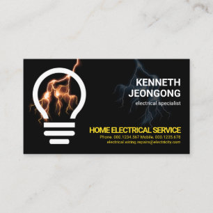 Power für elektrische Blitzgeräte Zuhause Bulb Visitenkarte