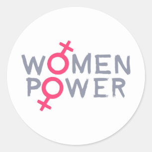 Power für Frauen Runder Aufkleber