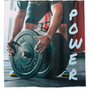 Power Gewicht Lifting Gym Health Duschvorhang
