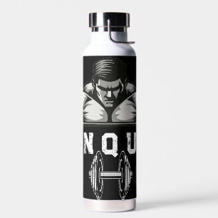 Power Grip Black Bottle Hardcore Muscle Design Trinkflasche