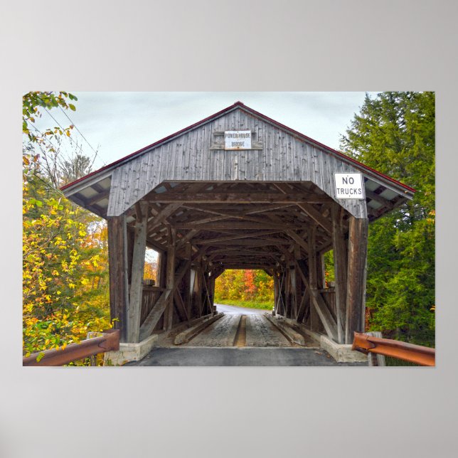 Power House Covered Bridge, Vermont Poster (Vorne)