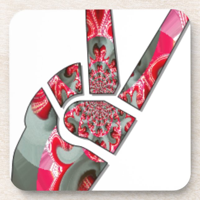 Power in der Palme: Der Zwei-Finger-Salute Getränkeuntersetzer (Vorderseite)