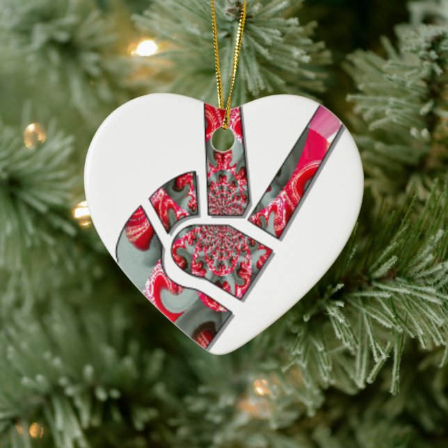 Power in der Palme: Der Zwei-Finger-Salute Keramik Ornament (Baum)
