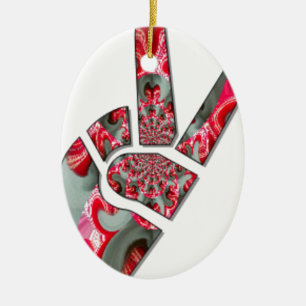 Power in der Palme: Der Zwei-Finger-Salute Keramikornament