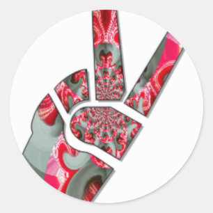 Power in der Palme: Der Zwei-Finger-Salute Runder Aufkleber