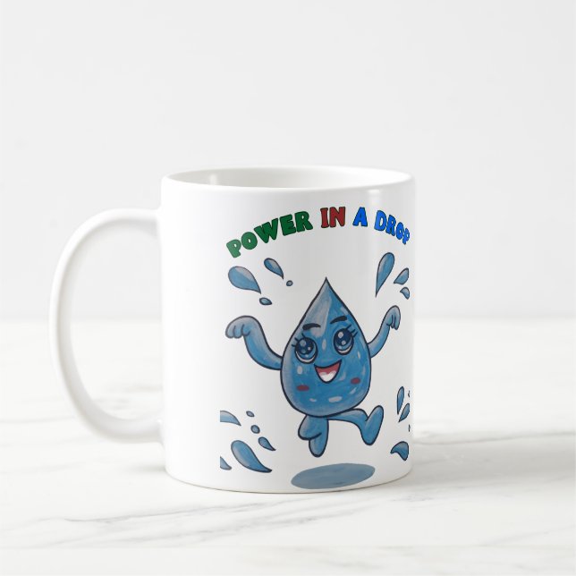 Power in einem Tropfen - Inspirationsreiche, wasse Kaffeetasse (Links)